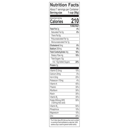 38 grams of whole grain per serving