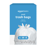 Amazon Basics Small Trash Bags with Flap Ties, Fresh Scent, Odor Control