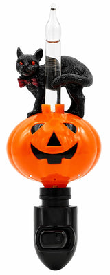 Creative Hobbies Halloween Pumpkin Jack O Lantern & Black Cat Bubble Night Light