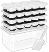 DOQAUS Ice Cube Tray with Lid and Bin, Ice Cube Trays for Freezer