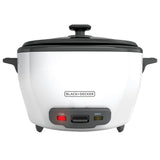 BLACK+DECKER Rice Cooker with Steaming Basket, Removable Non-Stick Bowl