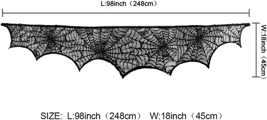 AerWo_Halloween_Decoration_Black_Lace_Spiderweb_Fireplace_Mantle_Scarf_Cover_Festive_Party_Supplies_45_X_243cm_18_x_96_inch