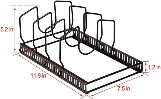 Toplife_Pot_Lids_Organizer_Rack_for_Cabinet_and_Countertop,_7+_Pan_Lids_and_Bakeware_Organizer_Rack_Holder_with_7_Adjustable_Compartments_-_Brown