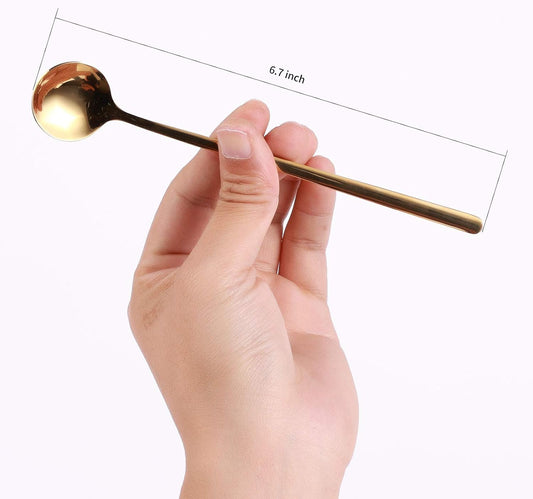 4_PCS_6.7_Inches_Coffee_Spoons,_Stirring_Spoons,_Tea_Spoons_Long_Handle,_Teaspoons,_Gold_Spoons,_Ice_Tea_Spoons,_Long_Spoons_for_Stirring,_Espresso_Spoons_Stainless_Steel
