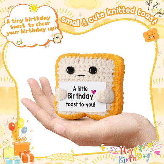 A_little_Birthday_Toast_to_you_-_Funny_Happy_Birthday_Gifts_for_Women,_Men,_Mom,_Dad,_Sister,_Best_Friend_-_Unique_Birthday_Decorations_Crochet_Toast_Gift_Card_for_Her_Him_Coworker_Gifts_Ideas