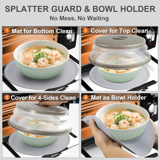 2_in_1,_Aidacom_Microwave_Splatter_Cover_for_Food_&_Silicone_Microwave_Mat,_Mat_as_Bowl_Holder,_Trivet,_Pot_Holders,_Drying,_Baking,_Utensils_Rest_for_Kitchen_Counter,_Dishwasher_Safe,_Grey