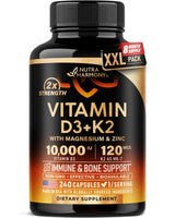 Vitamin D3 K2 - Vitamin D3 10000 iu & K2 as MK-7 120 mcg Complex
