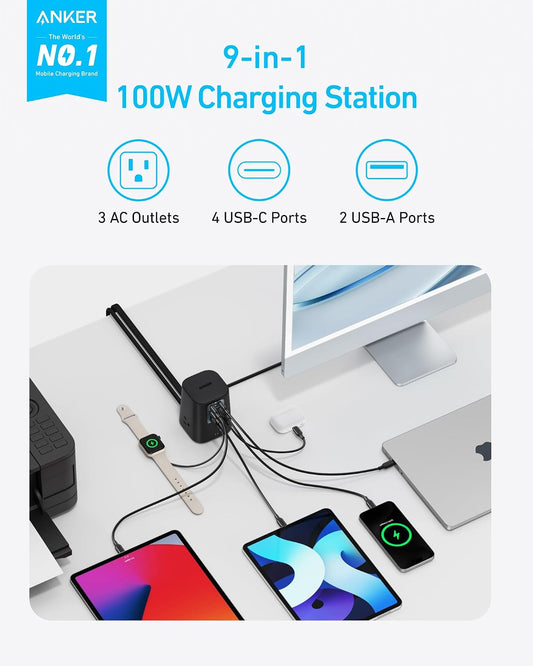 Anker_Desktop_Charger,_9-in-1_Power_Strip_with_300J_Surge_Protector,_100W