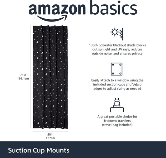 Amazon_Basics_Portable_Room_Darkening_Blackout_Curtain_Shade_with_Suction_Cups,_Noise_Reduction,_50"W_x_78"L,_Moon_and_Stars,_1-Pack