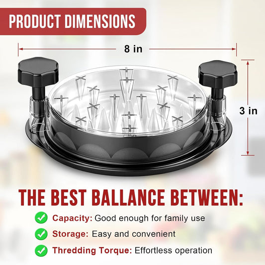 SoulLife_Chicken_Shredder_8_Inches,_Chicken_Shredder_Tool_Twist_for_Pork_Beef_Chicken,_Meat_Shredder,_Clear_Lid,_Ergonomic_Handle,_Strong_Anti-slip,_BPA_Free,_Easy_to_Clean,_Dishwasher_Safe_(Black)
