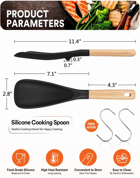 Badiano_Silicone_Cooking_Spoon_for_Nonstick_Cookwares,_Multi-function,11.4"