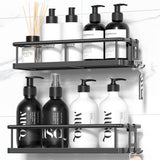YASONIC Shower Caddy Adhesive, Rustproof Shower Organizer, Large Capacity Shower Shelves for Inside Shower, No Drilling Bathroom Organizers and Storage for Home Decor (2 Pack Black)
