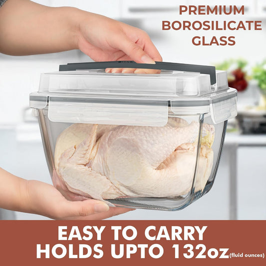Razab_17_Cups_/_132_Oz_/_3900ml_Large_Glass_Food_Storage_Containers_with_Lids_-_Leakproof,_BPA-Free_Large_Meal_Prep_Container_Ideal_for_Roasting_Turkey,_Store_Leftover_-_Microwave_&_Oven_Safe