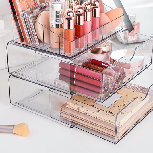 Vtopmart_3_Tier_Clear_Makeup_Organizer_with_2_Drawers