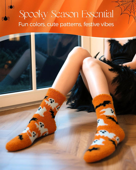 AIVEI_Halloween_Gifts_Fuzzy_Socks_for_Women_Boo_Spooky_Basket_Stuffers