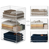 Yociyoga Stackable Closet Organizers and Storage Basket, Foldable Closet Shelf Organizer System, Space - Saving Clothes Storage Drawer Organizer for Wardrobe