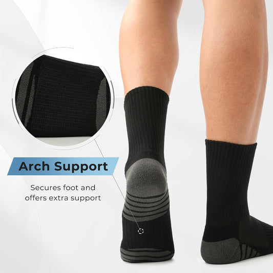 BAMBOO_COOL_Men's_Crew_Socks_Athletic_Cushioned_Moisture_Wicking_6_Pairs