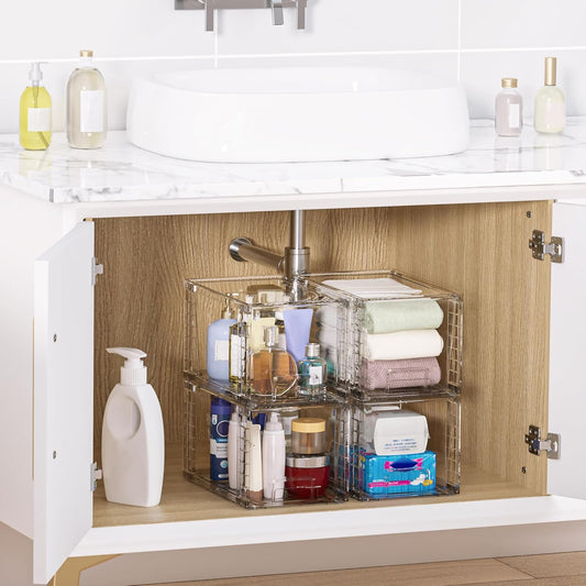 Vtopmart_4_Pack_Large_Stackable_Storage_Drawers,_Clear