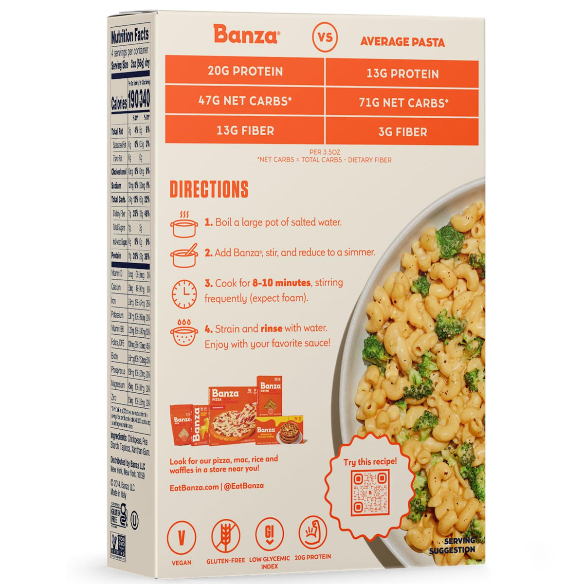 Banza Chickpea Elbows – High-Fiber, Lower-Carb Pasta for Wellness-Focused Kitchens