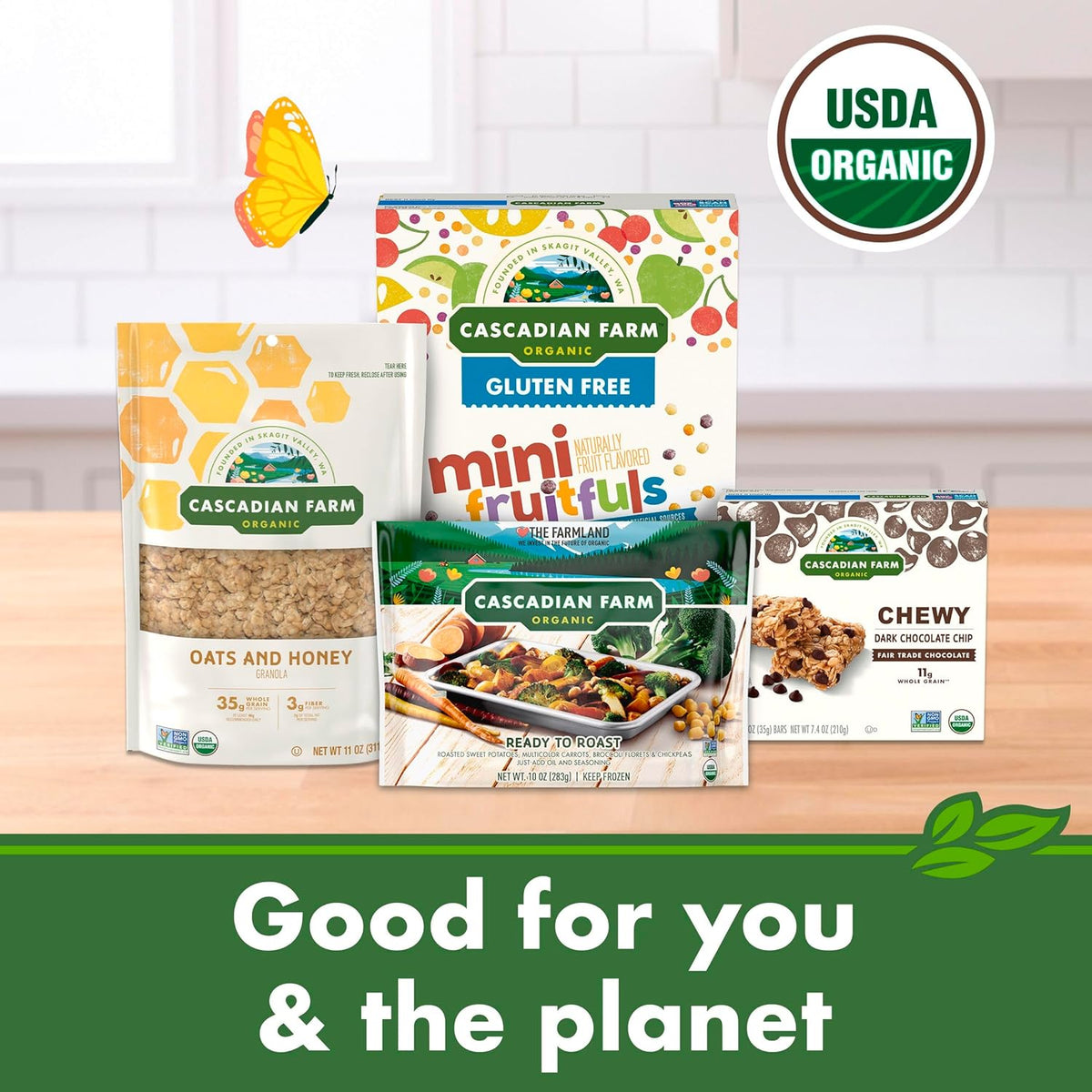 Cascadian Farm Organic Vanilla Crisp Cereal – Clean-Eater's Yogurt Parfait Topping for Gut-Health Mornings, USDA Organic Whole Grain