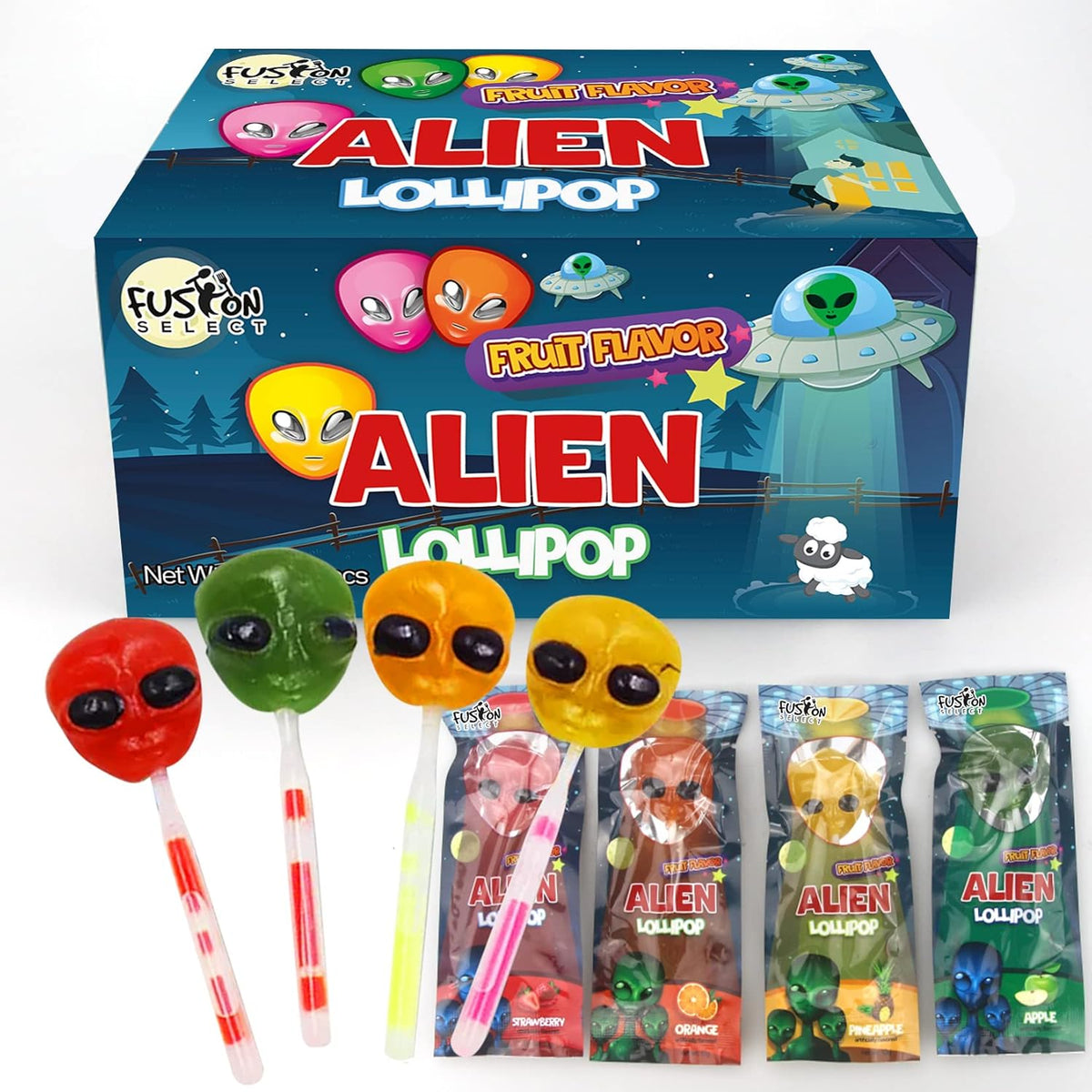 Fusion Select Halloween Lollipops – Kids Trick or Treat Candy for Classroom Parties, Individually Wrapped Variety Pack