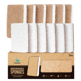 Isshah Plant-Based Kitchen Sponges - Bulk 12-Pack for a Clean, Clutter-Free Eco Home