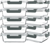 10 Pack 30 oz Glass Bento Boxes – Functional Gift for Meal Planners and Fitness Lovers