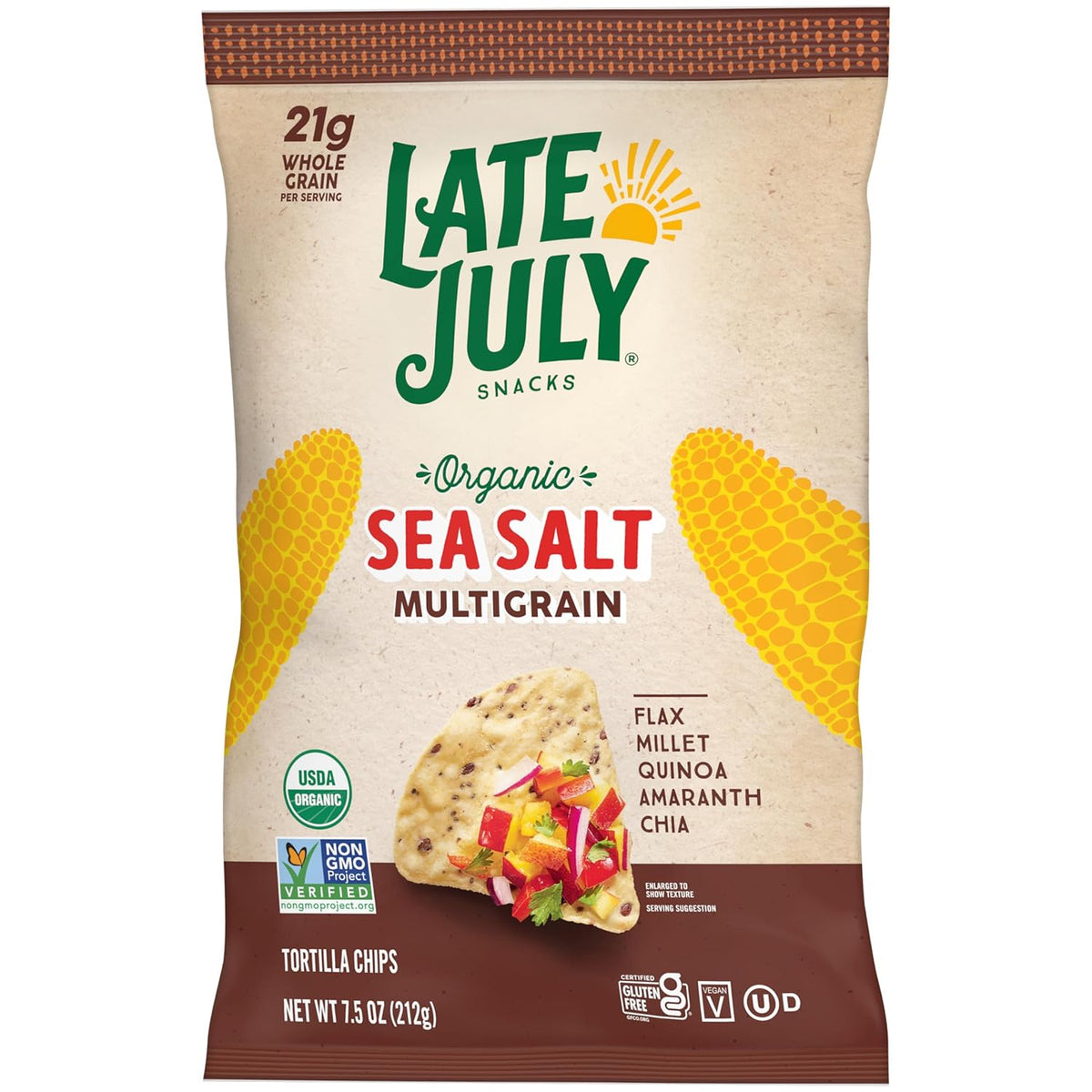 Late July Organic Sea Salt Multigrain Tortilla Chips – Non-GMO Family Pantry Chip for Lunchbox and Snack Drawer