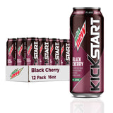 Mountain Dew Kickstart Travel-Friendly Energy Drink – Car Cupholder Ready Cans for Long Drives, Fruit Punch, 16 fl oz (12 Count)