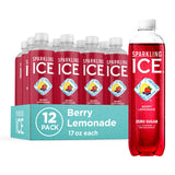 Sparkling Ice Berry Lemonade Flavored Sparkling Water – Holiday and Birthday Present for the Wellness-Minded Adult, 19 Flavors Available, 17 fl oz Bottles (Pack of 12)