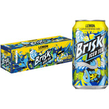Brisk Lemon Tea – Grab-and-Go Cans for Hiking, Pool Days, and Park Gatherings, Pack of 12