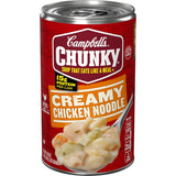 Campbell's Chunky Creamy Chicken Noodle Soup – 12 Pack for Stocking the Workweek Pantry, 16g Protein per Can