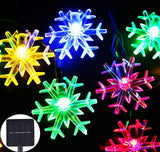 Brightever Solar Snowflake Hanging Lights 20 Ft 30 LED – White & Multicolor String for Cozy Home Atmosphere and Holiday Styling