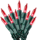 Holiday Pride Red Christmas Tree Lights - Seasonal Gift for DIY Decorators and Crafters, 100 Count Green Wire Set