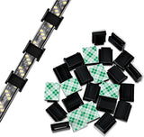 GooChan Strip Light Clips – Cozy Home Atmosphere LED Mounts for Staircases and Ceilings, Black & White, 100 Pack