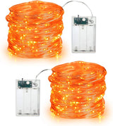 BrizLabs Halloween LED Lights – Camping and Backyard Decor, Battery Powered 60 LED Twinkle String for Garden Arch