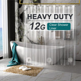 AmazerBath 12 Gauge PVC-Free Clear Shower Curtain Liner 72x72 – Odorless Family Bathroom Upgrade for Homes with Kids and Pets