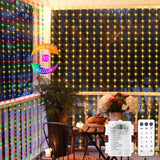 Echosari Hanging Curtain Fairy Lights – Cozy Reading Nook and Dorm Room Ambiance, Remote Controlled Dimmable Indoor Decor