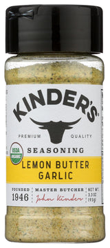 KINDERS Organic Lemon Butter Garlic Seasoning – All-in-One Pantry Shortcut for Faster Family Dinners, 3.3 oz