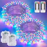 JMEXSUSS Outdoor Battery String Lights with Remote – 8 Modes and 4 Brightness Levels for Garden Party and Deck Ambiance