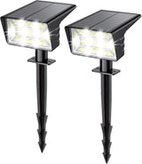 Aogek Solar Spot Lights for Safer Nighttime Navigation — Adjustable Aim, Long Stakes and Sturdy ABS Housing, 4 Pack