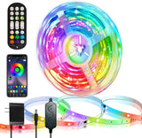 HOUHUI LED Strip Light 32.8ft – Home Theater and Media Room Decorative Backlighting with 16M Color Customization and Built-In Mic Sync