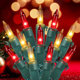 Hopolon Red Incandescent String Lights 2-Pack – Cozy Home Atmosphere for Reading Nook and Front Porch Holiday Decor