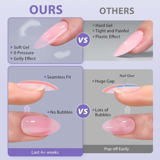 uv-lamp curable gel glue system for 4-week wear