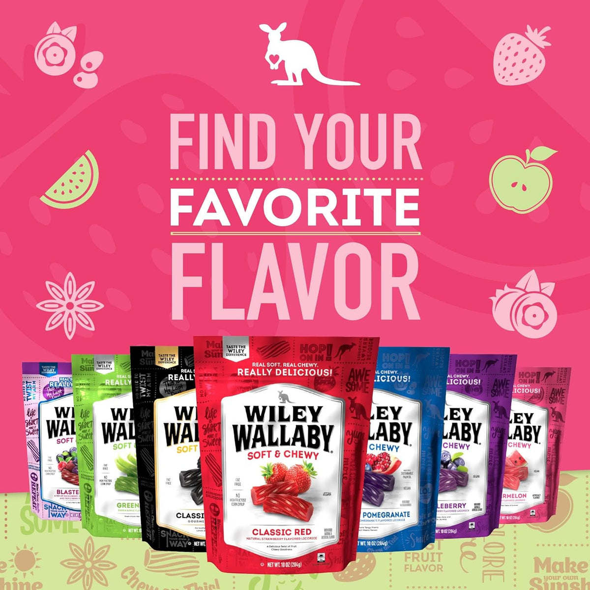 Wiley Wallaby Licorice 10 oz Soft Chewy Australian Candy Twists – Guilt-Free Vegan Snack for Midday Self-Care