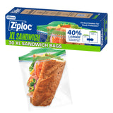 Ziploc XL Sandwich and Snack Bags for Children's Lunches, Easy Open and Close Design