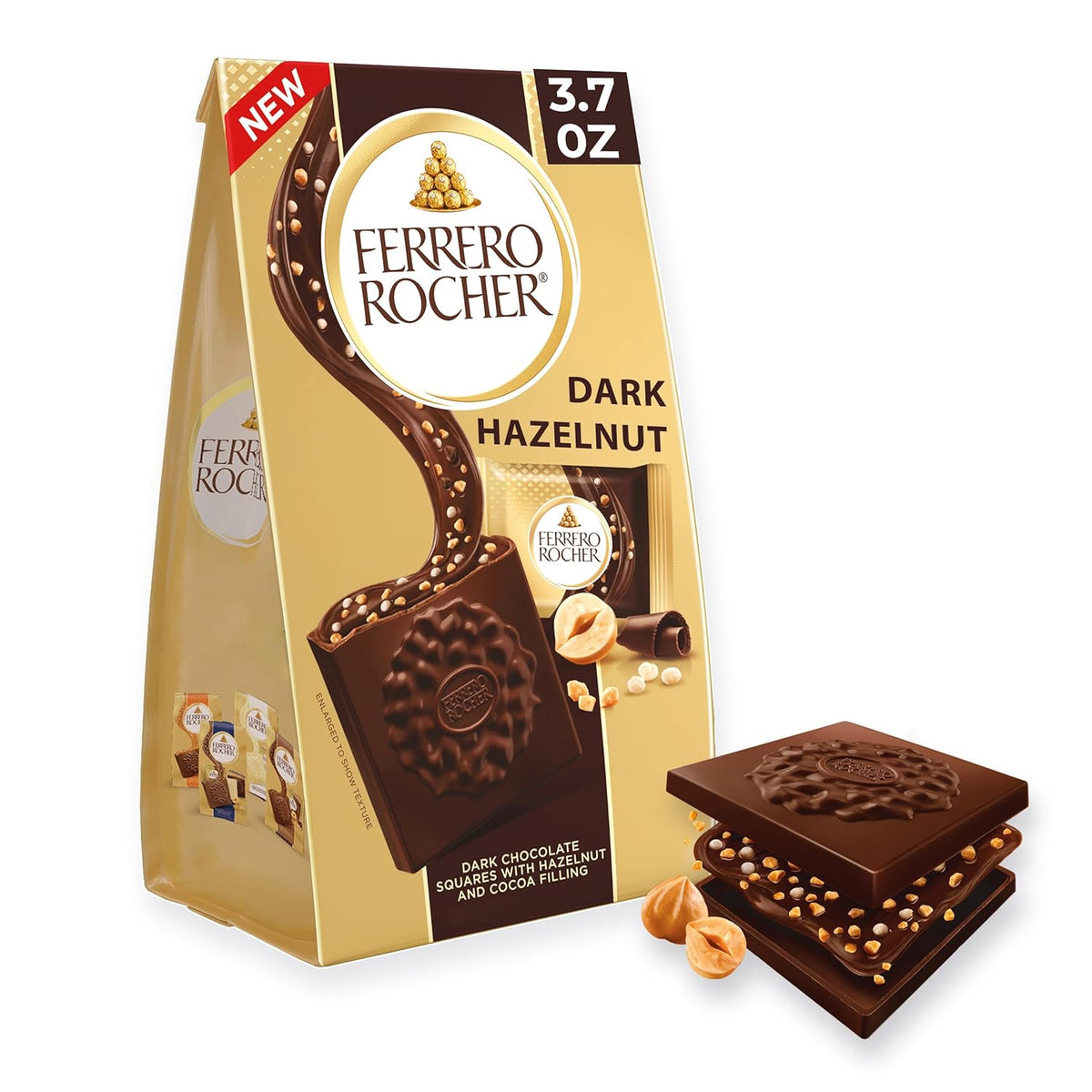 10 individually wrapped dark chocolate squares for portion control and freshness