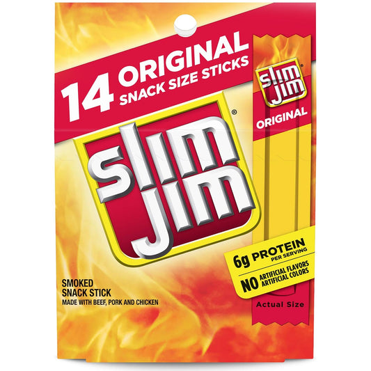 14-count box of 0.28 oz individually wrapped smoked snack sticks