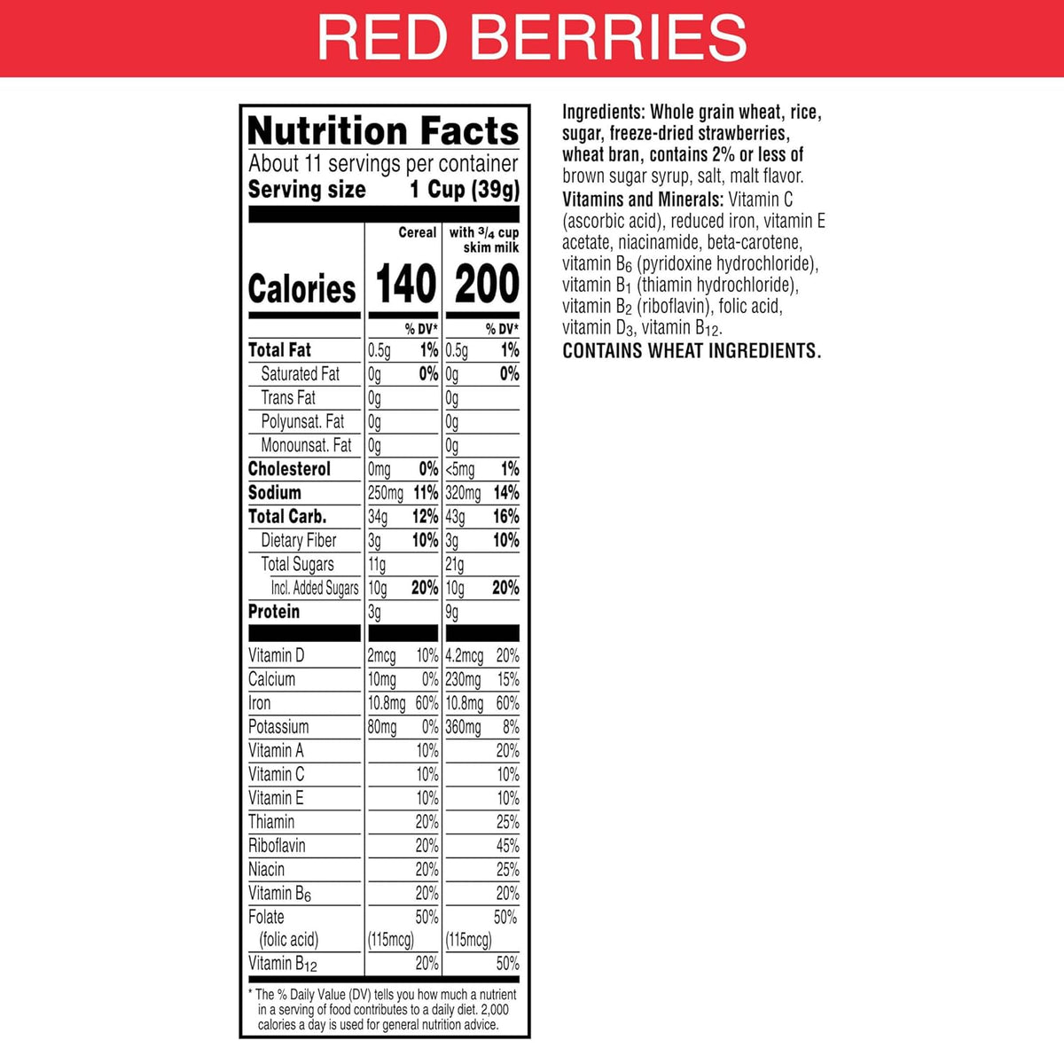 15g whole grain per serving from whole grain wheat and rice flakes