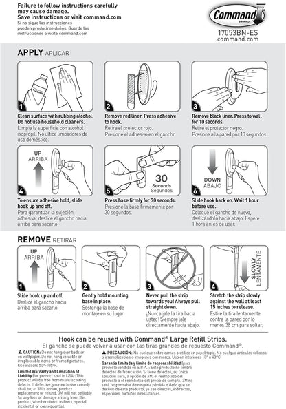 3M Command Adhesive Wall Hook – Family-Friendly Dorm and Playroom Organizer, No Sharp Tools